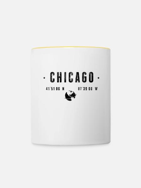 Chicago - Tasse zweifarbig - Weiß/Gelb