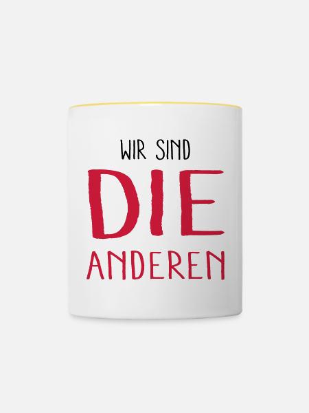 wir sind die anderen - Tasse zweifarbig - Weiß/Gelb