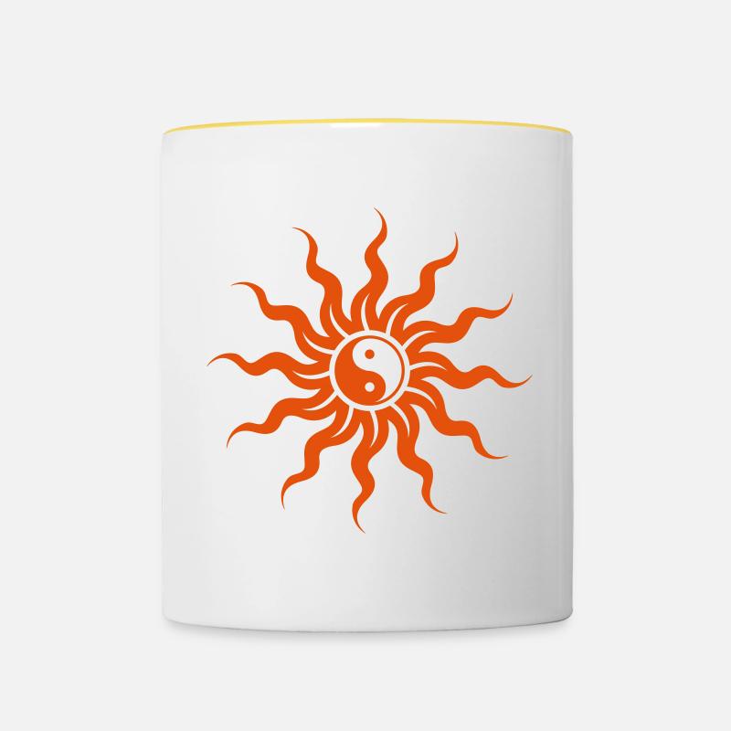 Yin Yang Sun - Mug contrasté - blanc/jaune