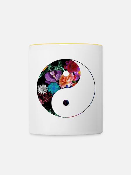 Natural yin-yang - Tasse zweifarbig - Weiß/Gelb