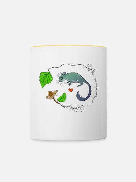Siebenschläfer - Tasse zweifarbig - Weiß/Gelb