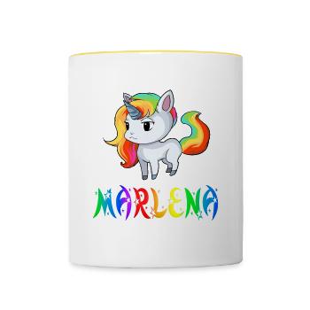 Unicorn Marlena - Mug contrasté - blanc/jaune - Devant