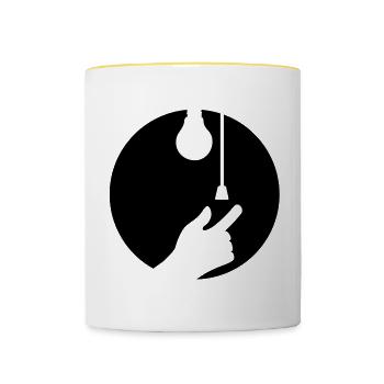 licht ausschalten - Tasse zweifarbig - Weiß/Gelb - Vorne