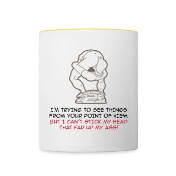 I try to look at things from your point of view - Contrasting Mug - white/yellow - Front