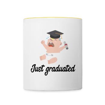 Just Graduated - Contrasting Mug - white/yellow - Front