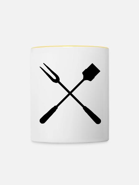 grillbesteck - Tasse zweifarbig - Weiß/Gelb