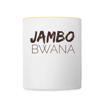 Jambo Bwana - We love Kenya - Tasse zweifarbig - Weiß/Gelb - Vorne