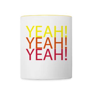 YEAH! YEAH! YEAH! - Mug contrasté - blanc/jaune - Devant