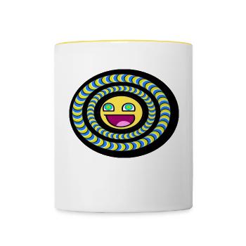 Psychedelisch 01 - Tasse zweifarbig - Weiß/Gelb - Vorne