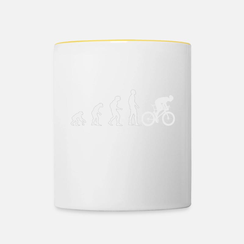 Evolution Biker - Tasse zweifarbig - Weiß/Gelb