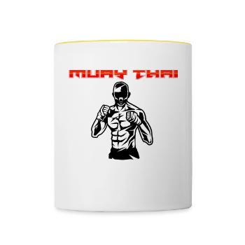 Muay Thai - Contrasting Mug - white/yellow - Front