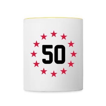 50 years - Contrasting Mug - white/yellow - Front