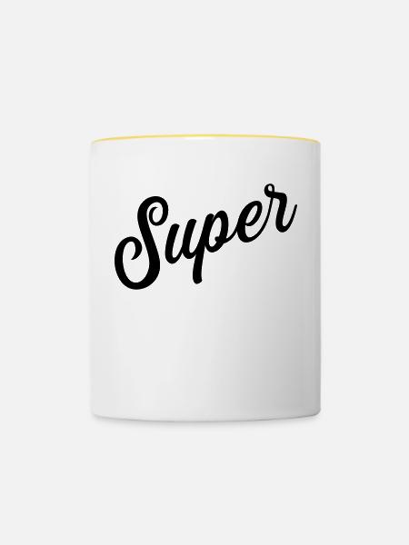 groß - Tasse zweifarbig - Weiß/Gelb