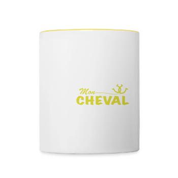 Horse Shirt • Horse Riding • Pony Gifts - Contrasting Mug - white/yellow - Front