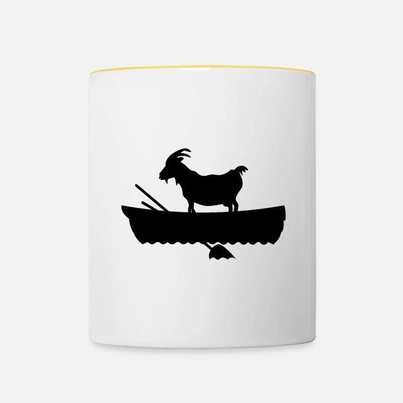 G.O.A.T. Chèvre dans le bateau - Mug contrasté - blanc/jaune