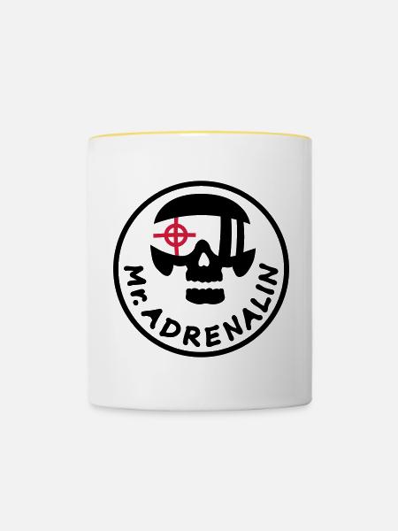Mr. Adrenalin - Tasse zweifarbig - Weiß/Gelb