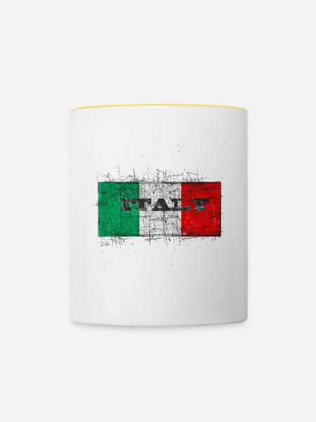 italy - Tasse zweifarbig - Weiß/Gelb