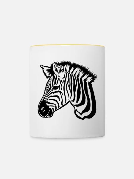 zebra dark - Tasse zweifarbig - Weiß/Gelb