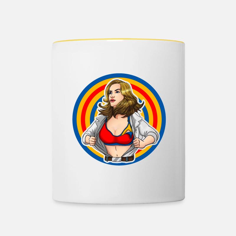 Miracle Mom (Logo seul) - Mug contrasté - blanc/jaune