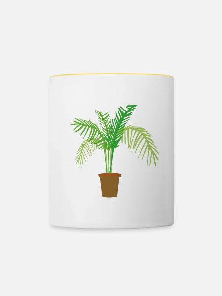 palm tree - Tasse zweifarbig - Weiß/Gelb