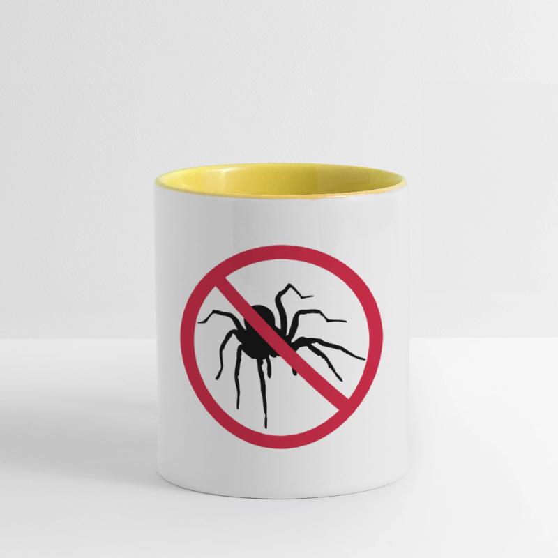 aucune araignée interdit bouclier conception araignée cl Mug contrasté
