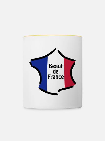 Redneck Frankreich - Tasse zweifarbig - Weiß/Gelb