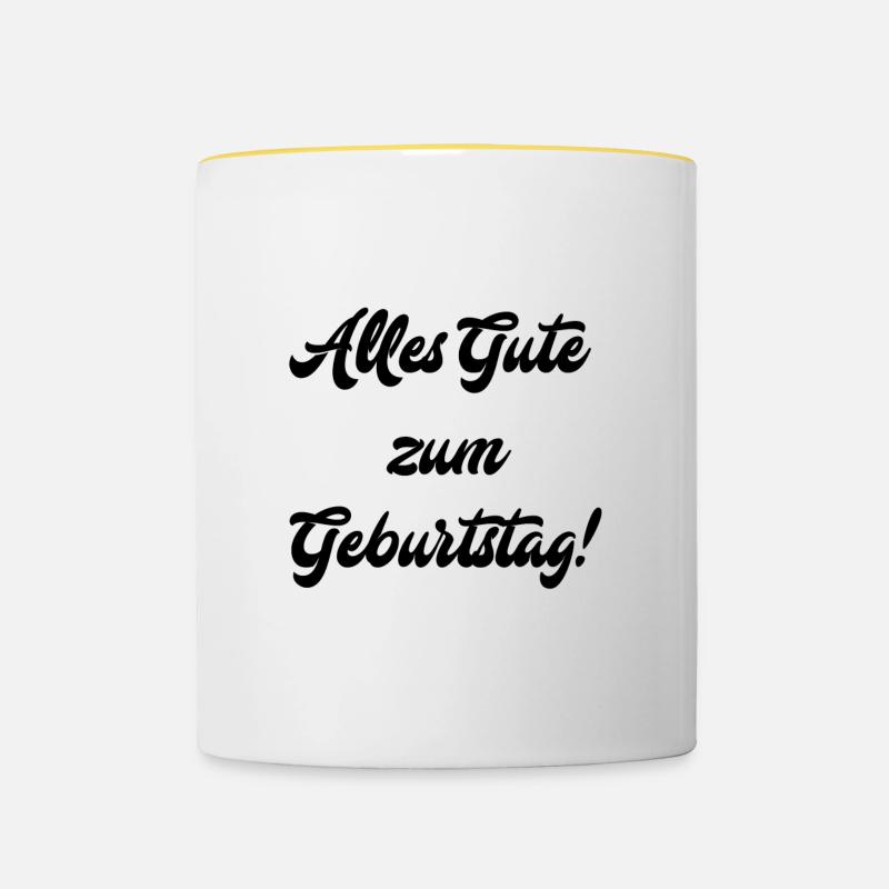 Bon anniversaire! - Mug contrasté - blanc/jaune