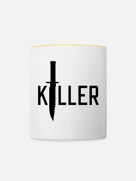 Killer - Tasse zweifarbig - Weiß/Gelb