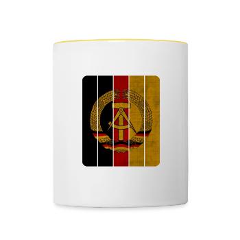 Barres de DDR dans le design vintage / cadeau ostalgie - Mug contrasté - blanc/jaune - Devant