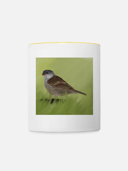 Spatz - Tasse zweifarbig - Weiß/Gelb