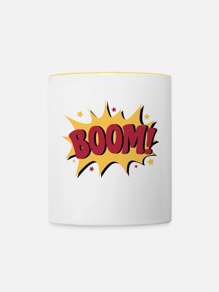 Boom - Tasse zweifarbig - Weiß/Gelb