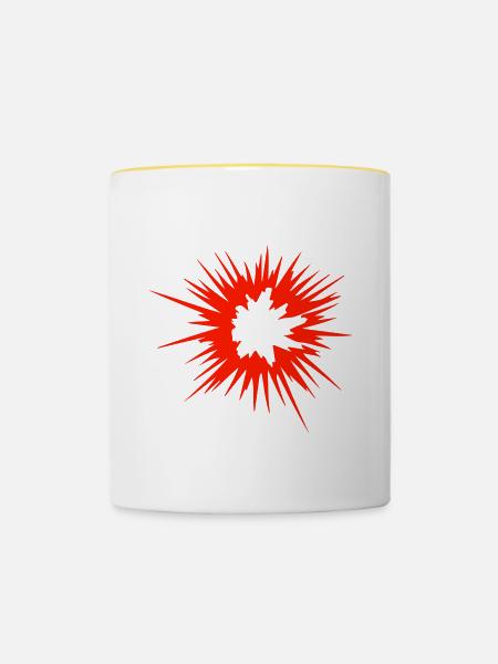 Explosion Stern Flamme - Tasse zweifarbig - Weiß/Gelb