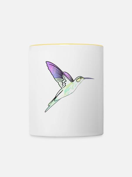 kolibri Effekt - Tasse zweifarbig - Weiß/Gelb
