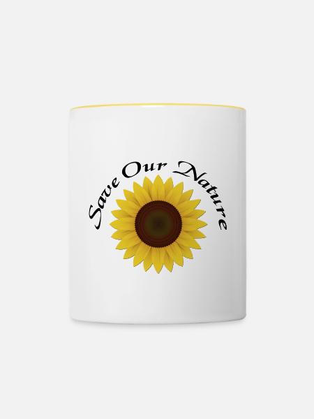 Save our Nature - Sunflower - Tasse zweifarbig - Weiß/Gelb