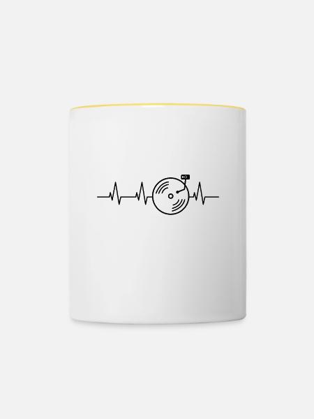 DJ - Tasse zweifarbig - Weiß/Gelb