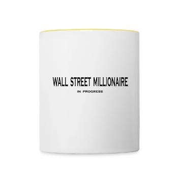 Börse und Aktionär - Tasse zweifarbig - Weiß/Gelb - Vorne