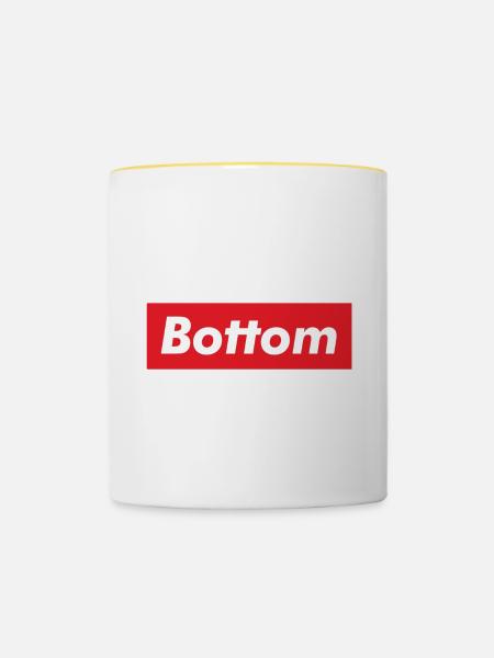 Homosexuell Bottom - Tasse zweifarbig - Weiß/Gelb