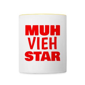 Muh Vieh Star - Tasse zweifarbig - Weiß/Gelb - Vorne
