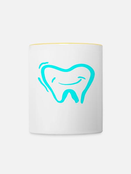 Dent - Mug contrasté - blanc/jaune