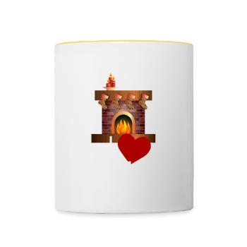 I LOVE HYGGE - Tasse zweifarbig - Weiß/Gelb - Vorne