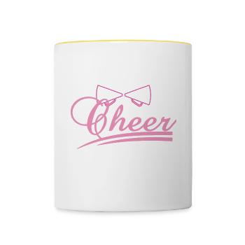 Cheerleading-T-Stück Perfektes Geschenk für - Tasse zweifarbig - Weiß/Gelb - Vorne