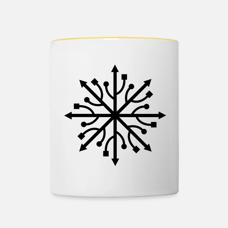 Étoile USB - Mug contrasté - blanc/jaune