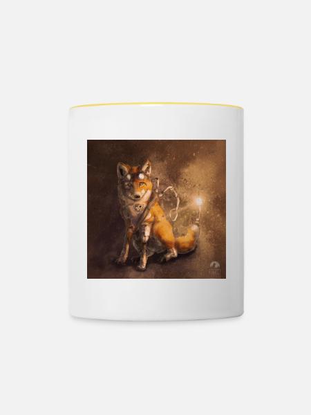 Steamfox - Tasse zweifarbig - Weiß/Gelb