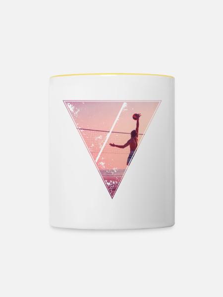 Beach - Tasse zweifarbig - Weiß/Gelb