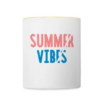 Summer Vibes - Contrasting Mug - white/yellow - Front