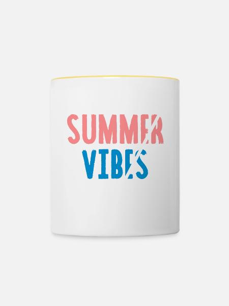 Summer Vibes - Triangle - Tasse zweifarbig - Weiß/Gelb