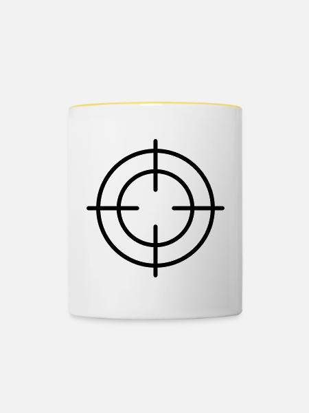 Fadenkreuz - Tasse zweifarbig - Weiß/Gelb