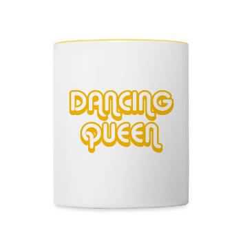 DANCING QUEEN Disco Ball - Contrasting Mug - white/yellow - Front