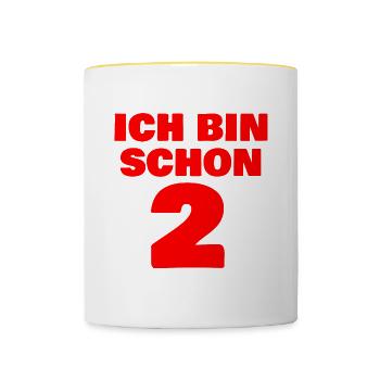 J'ai déjà 2 ans - Mug contrasté - blanc/jaune - Devant