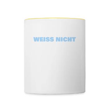 weiss nicht - Tasse zweifarbig - Weiß/Gelb - Vorne